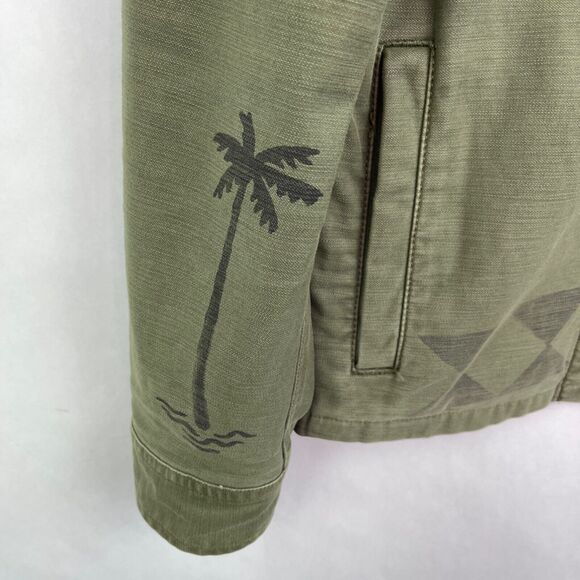 Lucky Brand Green Military Button Down Jacket Type L-54C California Men's Sz S - Picture 7 of 9